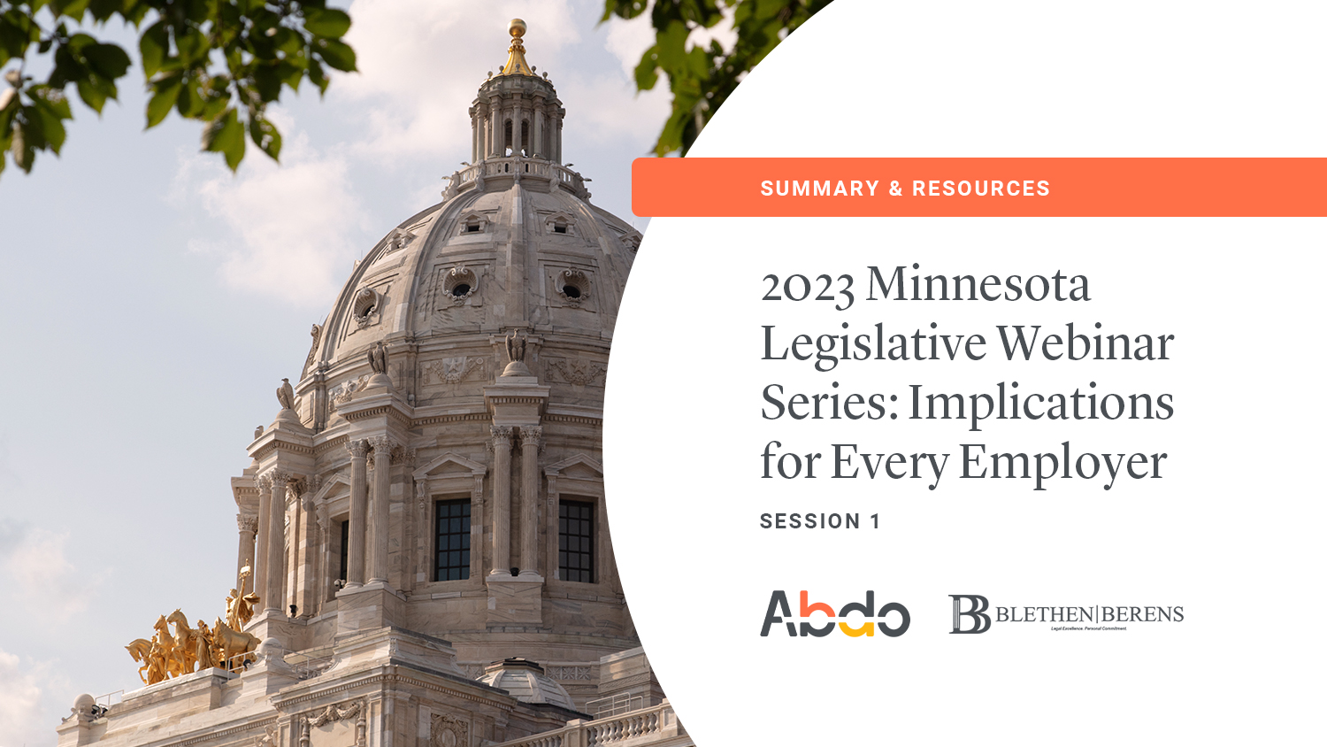 2023 Minnesota Legislative Webinar Series Session 1 Downloads Abdo